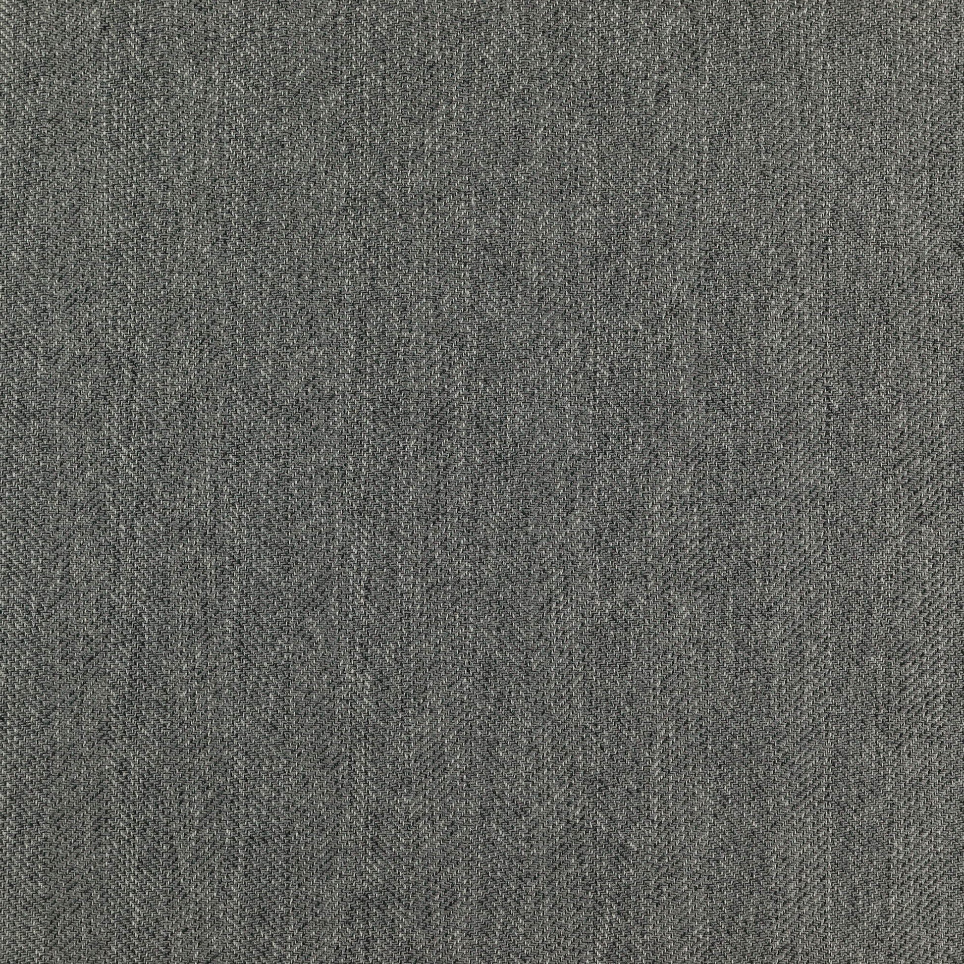 Dark gray heather textured fabric swatch with herringbone and stripe pattern.