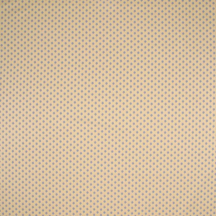 Tan fabric with a Stafford Leaf pattern in blue & sandalwood on a neutral background.