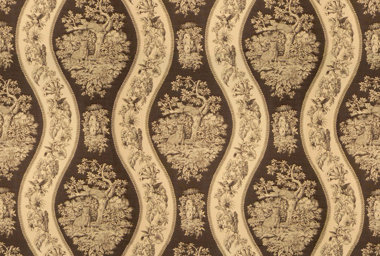 SCALAMANDRE OUTLET  FABRIC JANGALA  FABRIC EBONY   - GH 0003T705 NEW SKU # GHT7050003