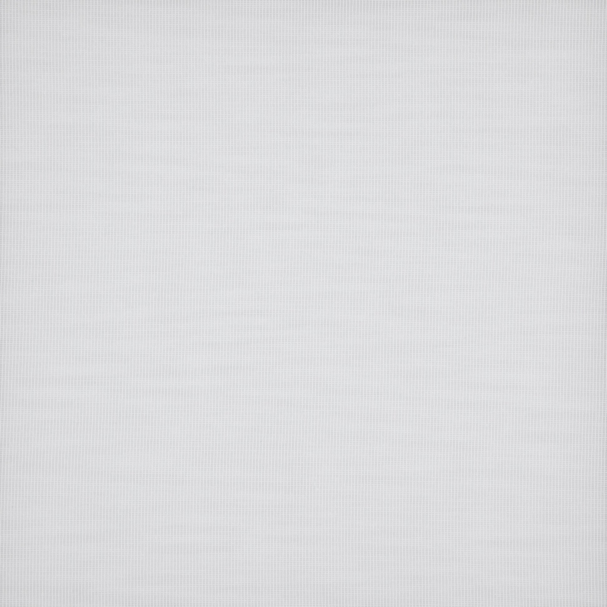 Close-up of white sheer woven fabric with a fine grid texture.