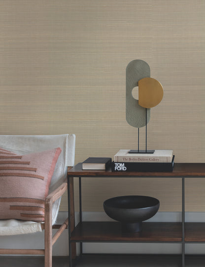 York Wallcoverings Grasscloth and Natural Resource Abaca Weave Taupe Wallpaper Traditional Grasscloth Browns   - GL0500GV
