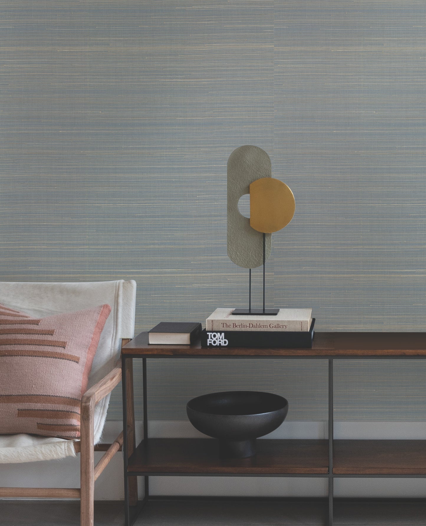 York Wallcoverings Grasscloth and Natural Resource Abaca Weave Blue Wallpaper Traditional Grasscloth Blues   - GL0503GV