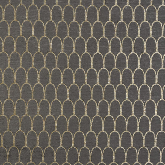 JF Fabrics Crypton Home GLITTER 98 Fabric Geometric, Scallop Grey, Gold  Woven, Chenille - 8945698 J8921