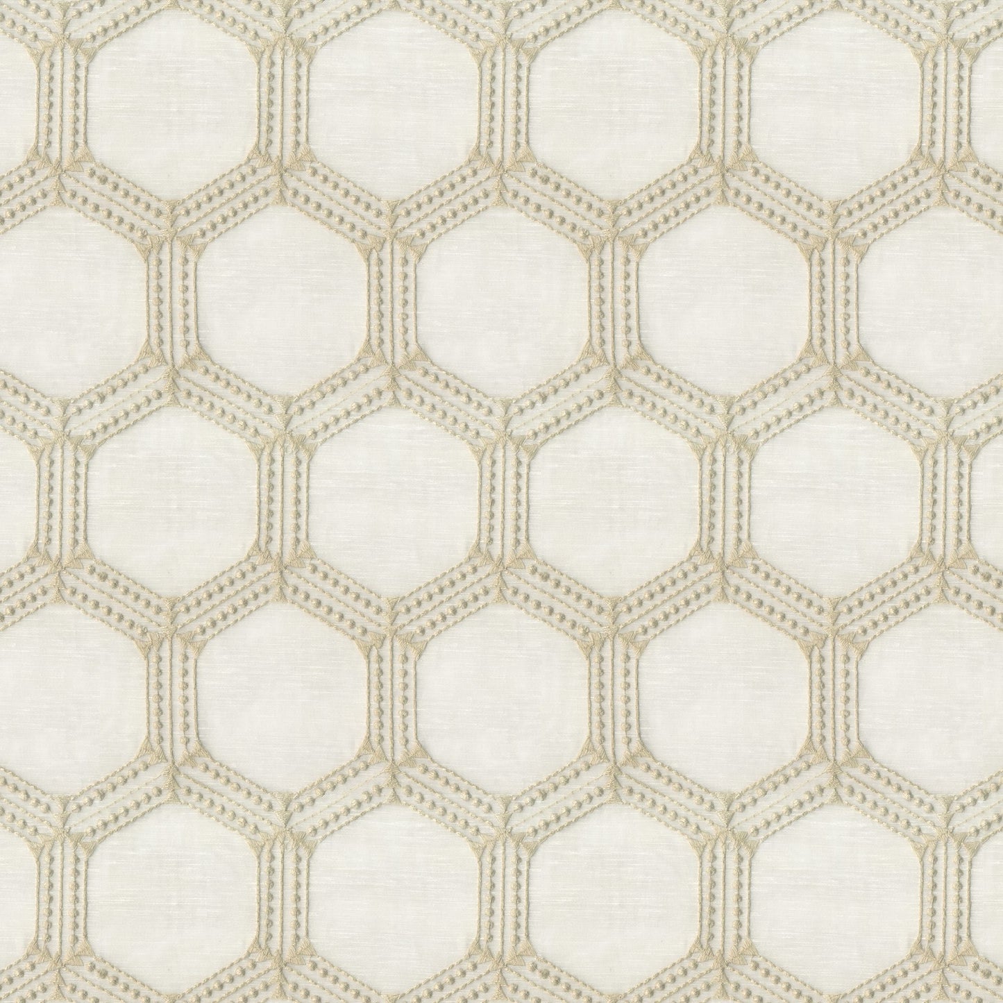 JF Fabrics GLOW 32 Fabric Geometric,Traditional Beige  Embroidery,Sheer - 8431332 J8581
