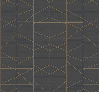 York Wallcoverings Woodnote Modern Perspective Gold Wallpaper  Geometrics Yellows   - GM7547