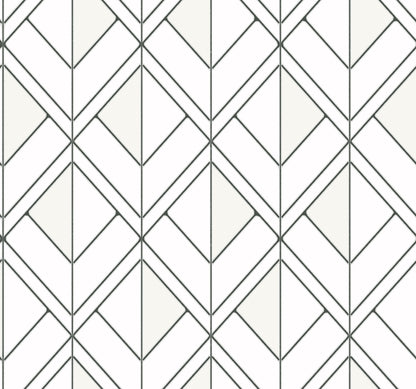 York Wallcoverings Black & White, III Diamond Shadow White Wallpaper Geometrics Geometrics White   - GM7552