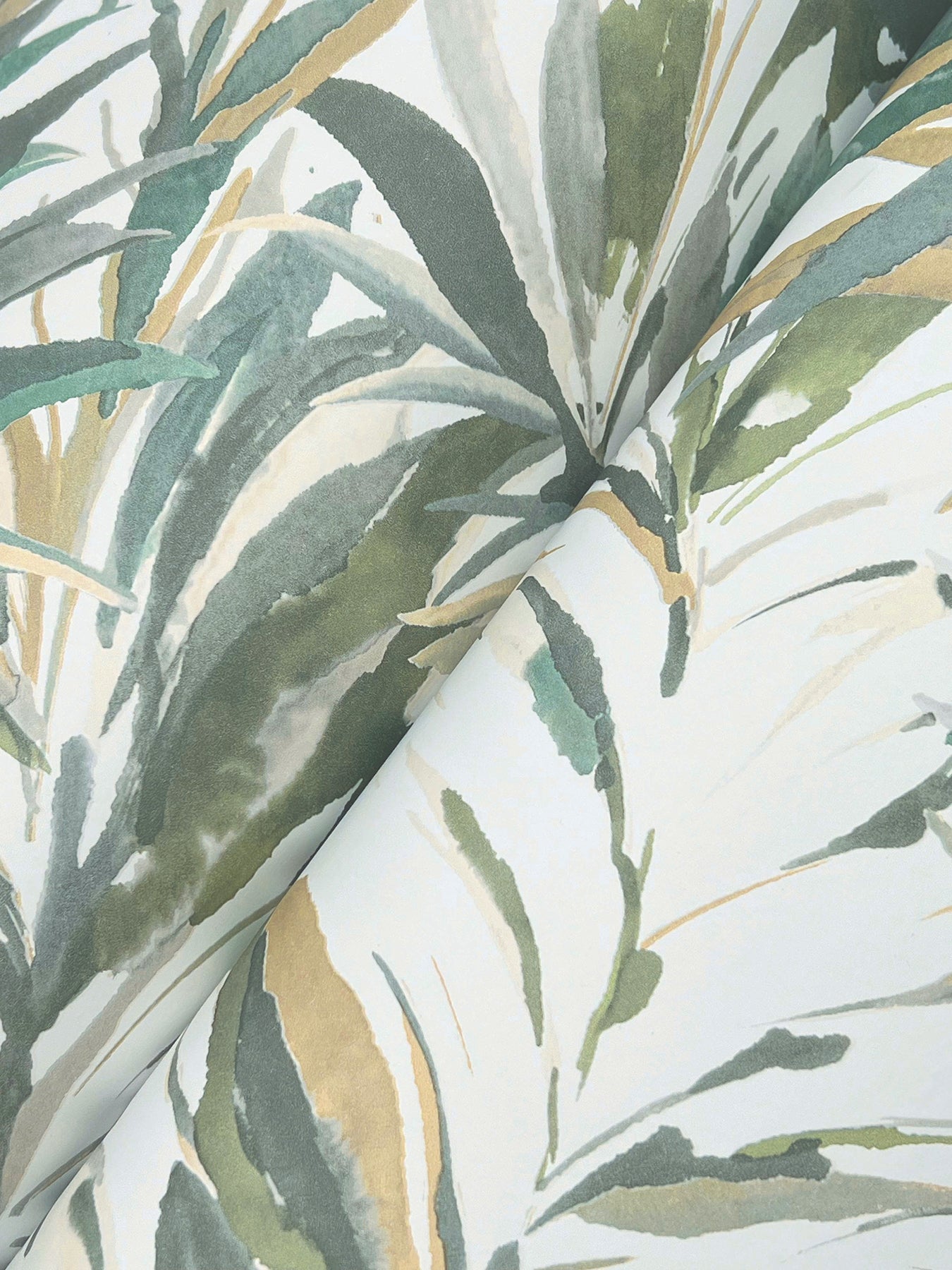 York Wallcoverings Woodnote Swaying Palms Olive & Aegean Wallpaper Botanical Tropical Olive & Aegean  Wallpaper - GN2542
