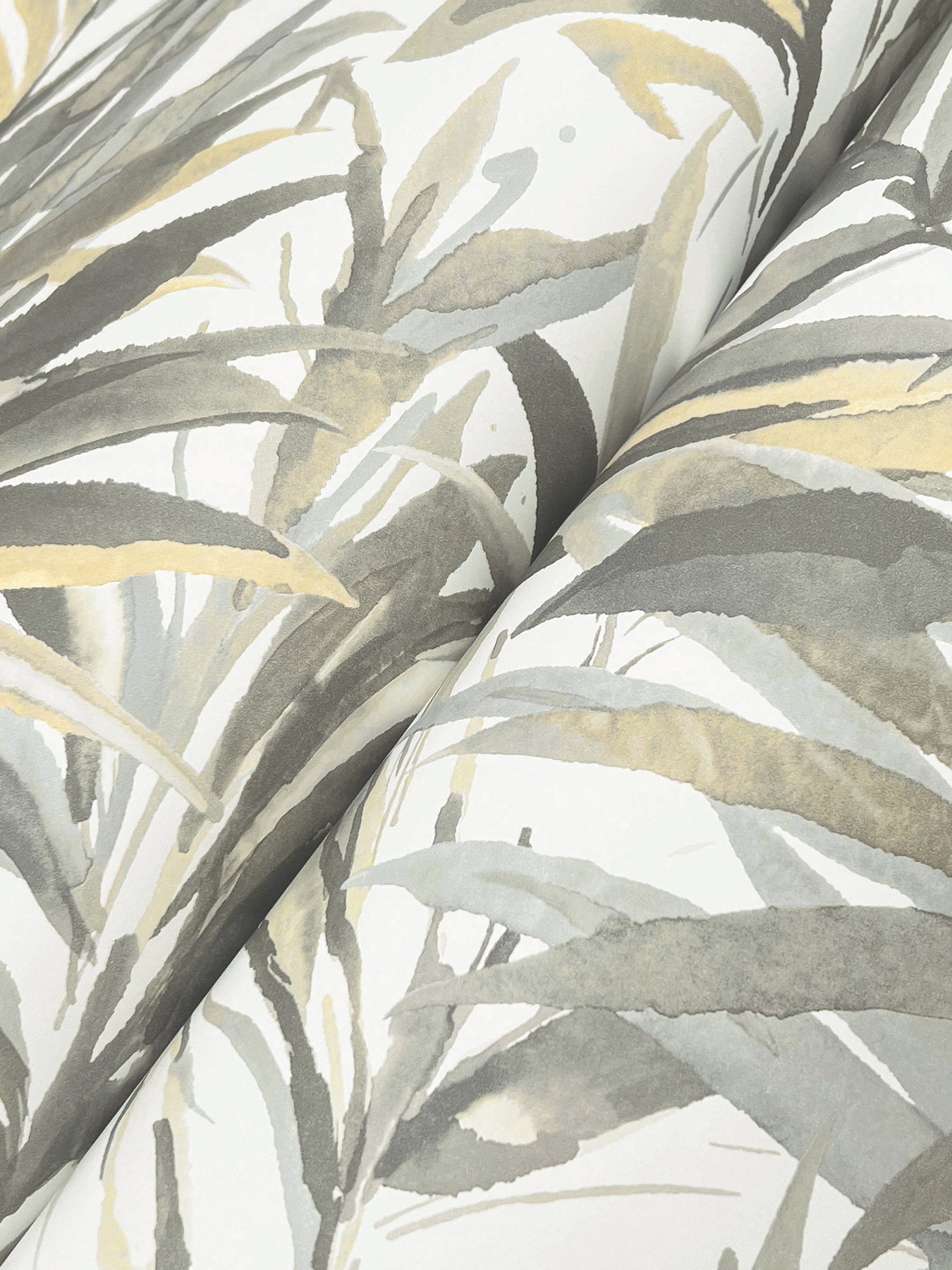 York Wallcoverings Woodnote Swaying Palms Neutral Wallpaper Tropical Botanical Greys   - GN2543