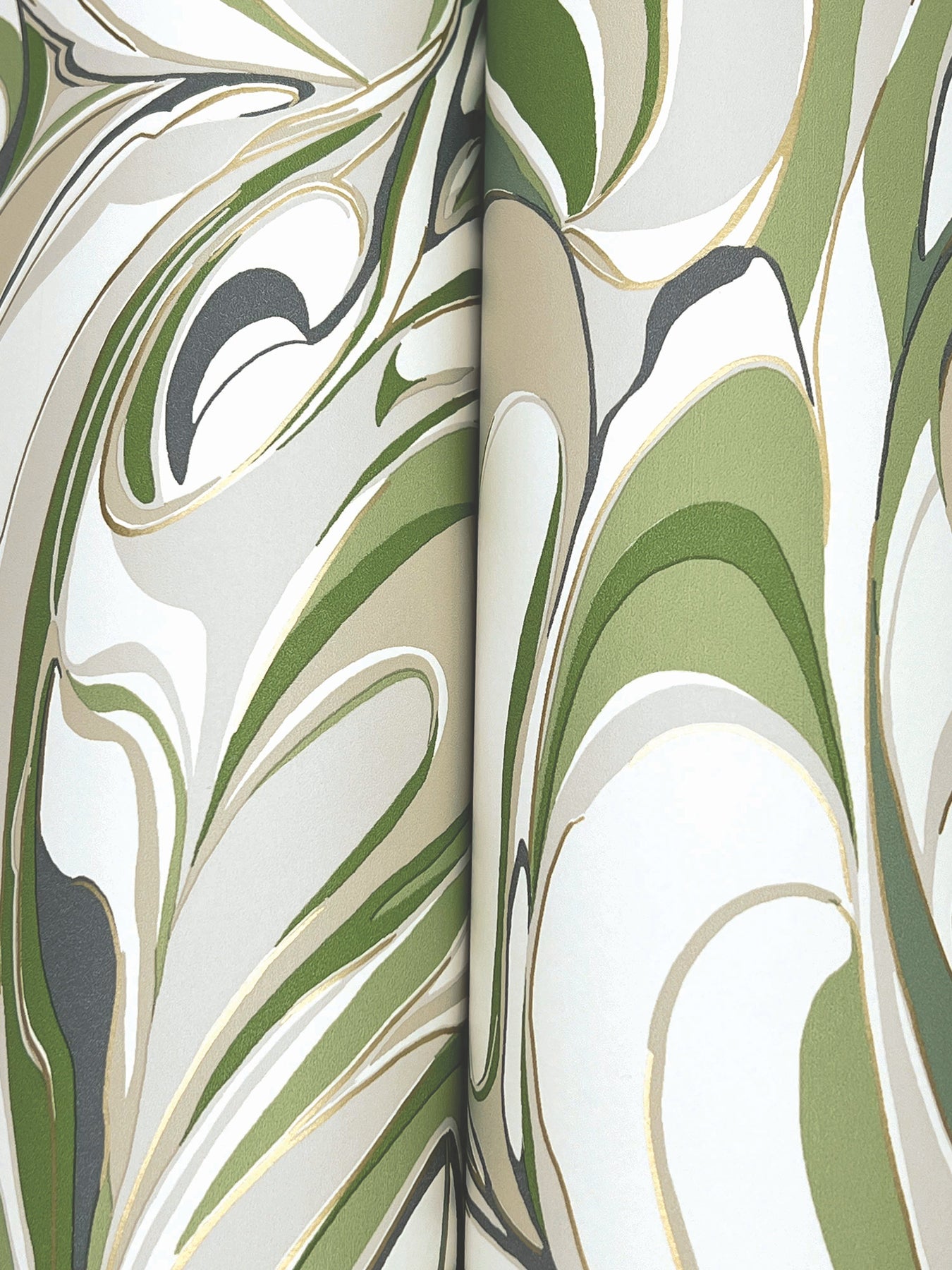 York Wallcoverings Woodnote Achate Grass Wallpaper Glam Modern Greens   - GN2561
