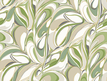 York Wallcoverings Woodnote Achate Grass Wallpaper Glam Modern Greens   - GN2561