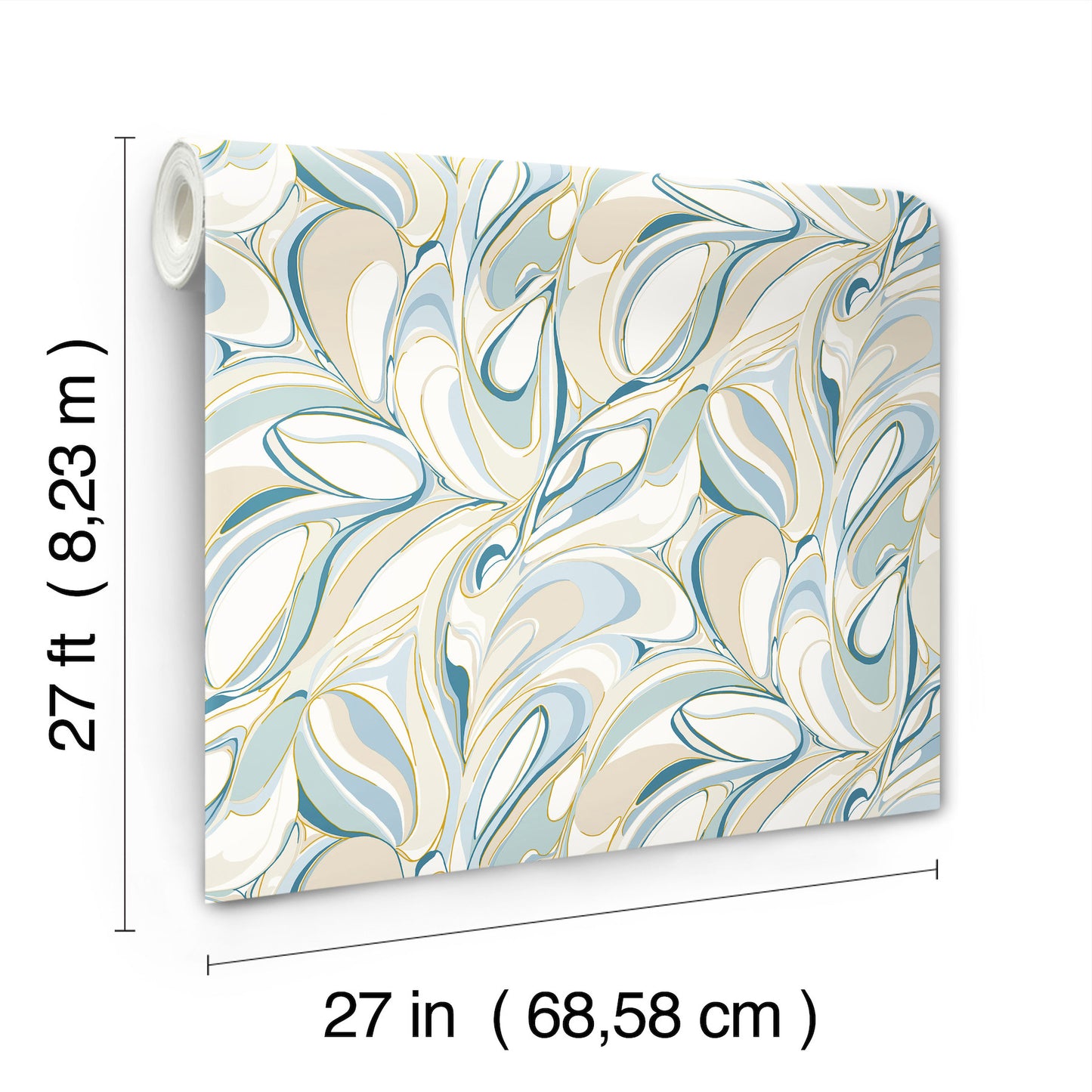 York Wallcoverings Woodnote Achate Blue Wallpaper Glam Modern Blues   - GN2562