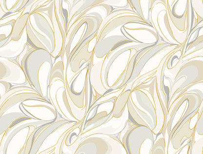 York Wallcoverings Woodnote Achate Beige and Grey Wallpaper Glam Modern Beiges   - GN2563