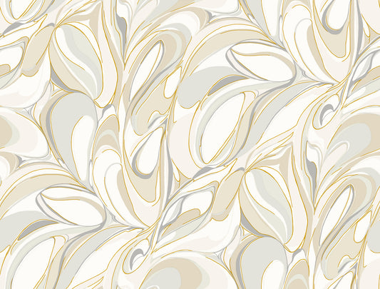 York Wallcoverings Woodnote Achate Beige and Grey Wallpaper Glam Modern Beiges   - GN2563