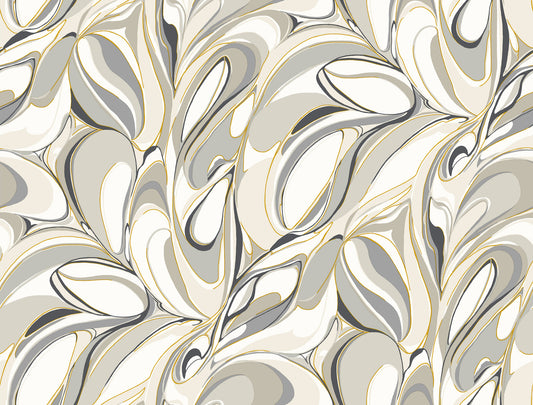 York Wallcoverings Woodnote Achate Black and Grey Wallpaper Glam Modern Greys   - GN2564