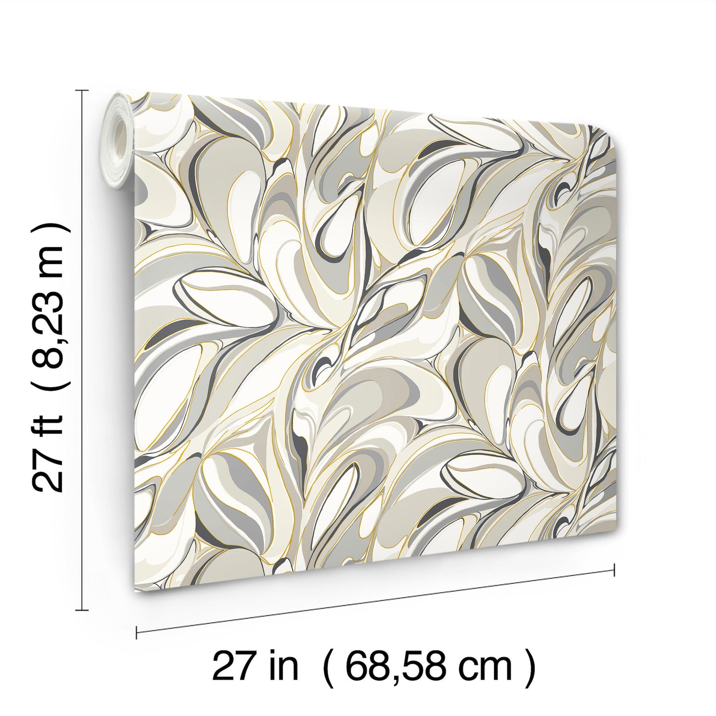 York Wallcoverings Woodnote Achate Black and Grey Wallpaper Glam Modern Greys   - GN2564