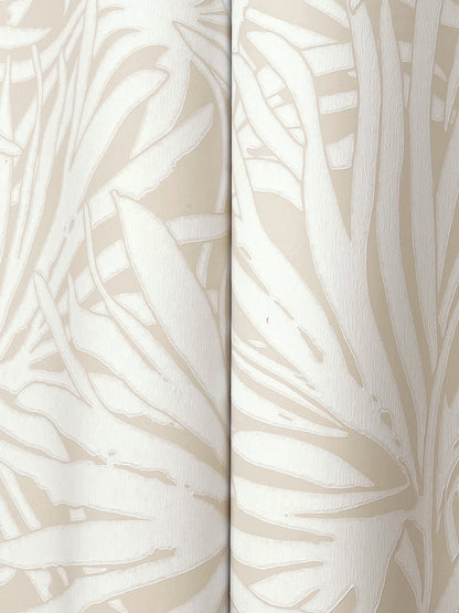 York Wallcoverings Woodnote Floral Canopy Linen Wallpaper Transitional Florals Beiges   - GN2571
