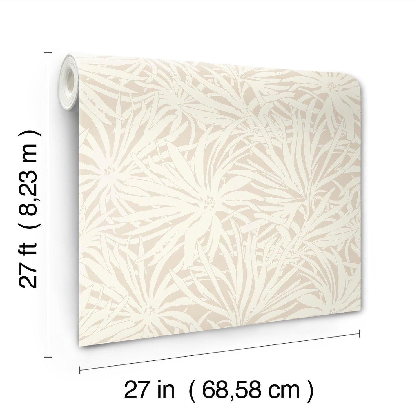 York Wallcoverings Woodnote Floral Canopy Linen Wallpaper Transitional Florals Beiges   - GN2571