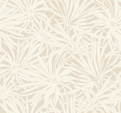 York Wallcoverings Woodnote Floral Canopy Linen Wallpaper Transitional Florals Beiges   - GN2571
