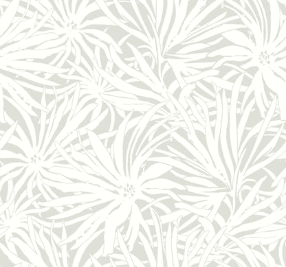 York Wallcoverings Woodnote Floral Canopy Grey Wallpaper Transitional Florals Greys   - GN2572