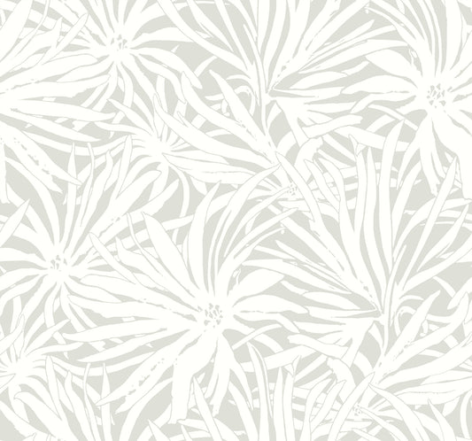 York Wallcoverings Woodnote Floral Canopy Grey Wallpaper Transitional Florals Greys   - GN2572