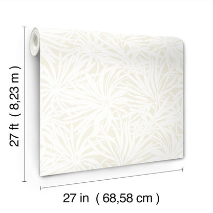 York Wallcoverings Woodnote Floral Canopy Cream Wallpaper Transitional Florals Whites and Off-Whites   - GN2573
