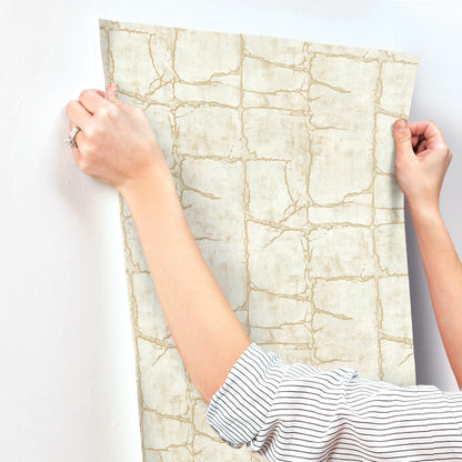 York Wallcoverings Woodnote Mojave Gold Wallpaper Masculine Modern Whites and Off-Whites   - GN2584