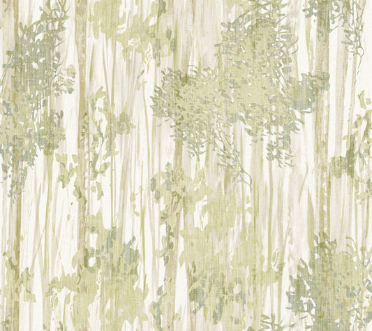 York Wallcoverings Woodnote Aspen Grove Green Wallpaper Modern Botanical Greens   - GN2601