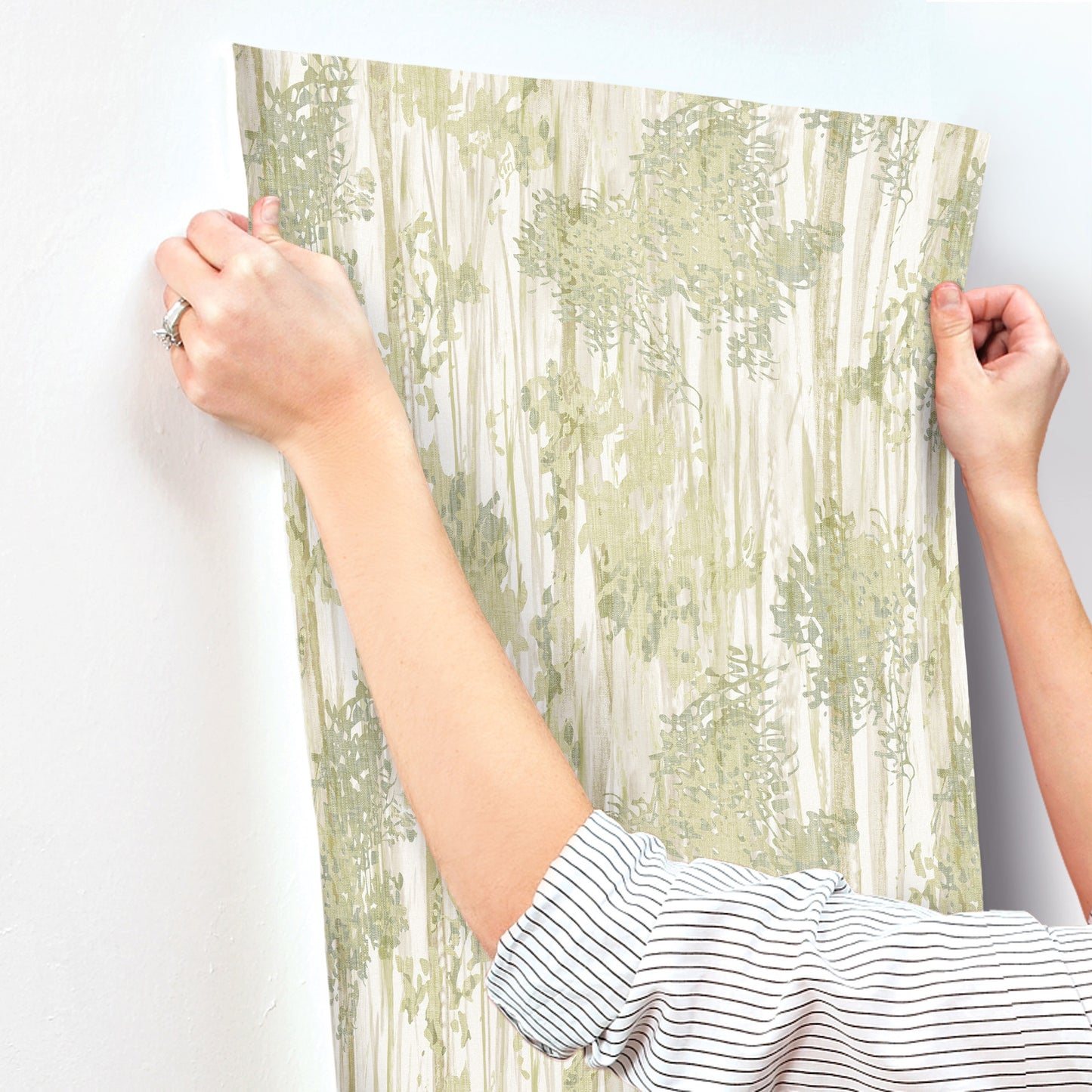 York Wallcoverings Woodnote Aspen Grove Green Wallpaper Modern Botanical Greens   - GN2601