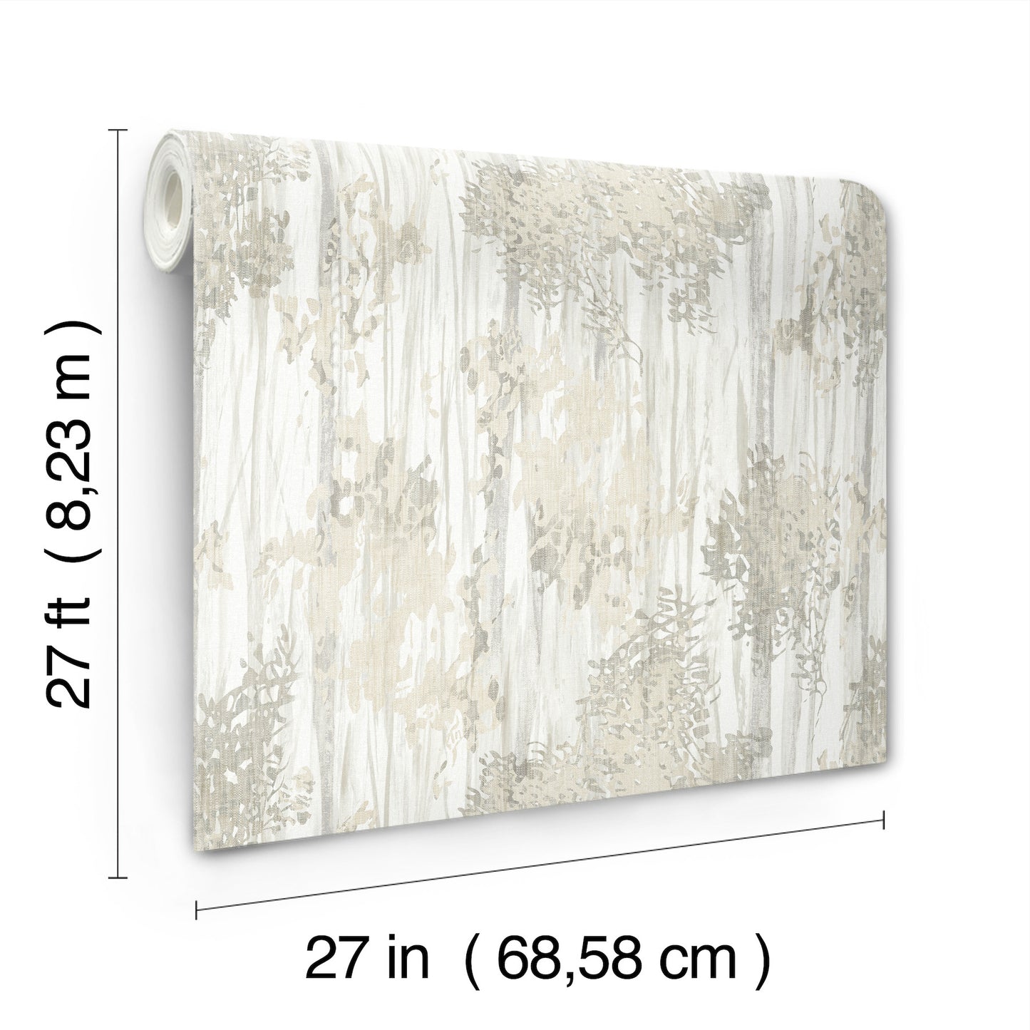 York Wallcoverings Woodnote Aspen Grove Grey Wallpaper Modern Botanical Greys   - GN2603