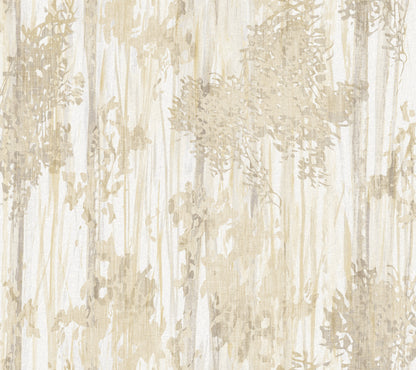 York Wallcoverings Woodnote Aspen Grove Sand Wallpaper Modern Botanical Beiges   - GN2604