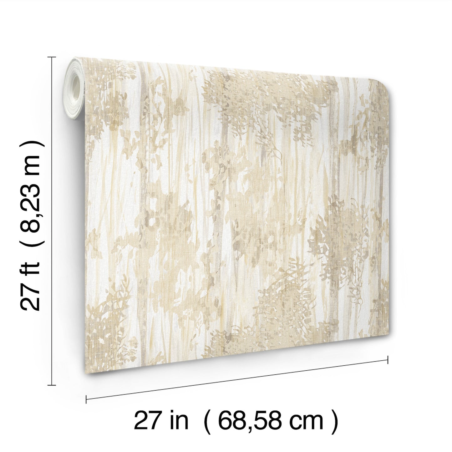 York Wallcoverings Woodnote Aspen Grove Sand Wallpaper Modern Botanical Beiges   - GN2604