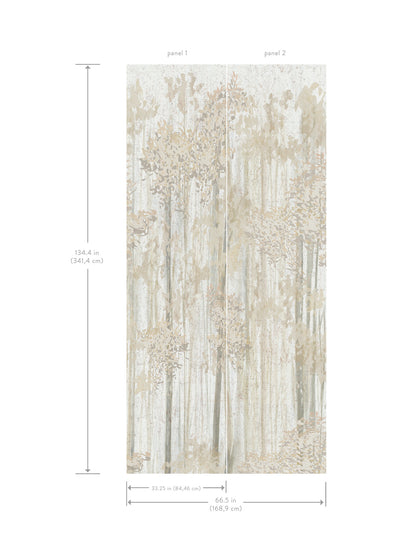 York Wallcoverings Missoni Home 5 Aspen Grove Beige Mural Feature Wall Botanical Greys  Wallpaper - GN2605M
