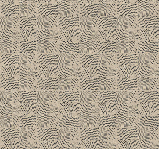 York Wallcoverings Woodnote Woodcut Black and Linen Wallpaper Modern Geometrics Blacks   - GN2621