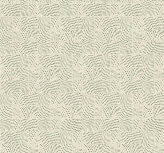 York Wallcoverings Woodnote Woodcut Green and Stone Wallpaper Modern Geometrics Greens   - GN2624