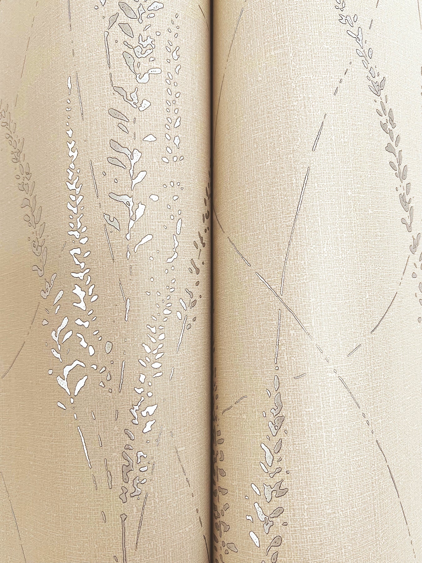 York Wallcoverings Woodnote Graceful Willow Putty Wallpaper Transitional Botanical Beiges   - GN2641