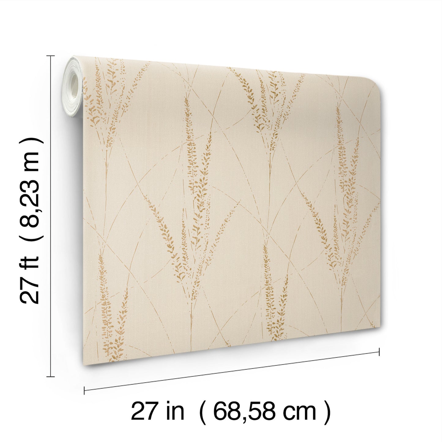 York Wallcoverings Woodnote Graceful Willow Pale Straw Wallpaper Transitional Botanical Beiges   - GN2642