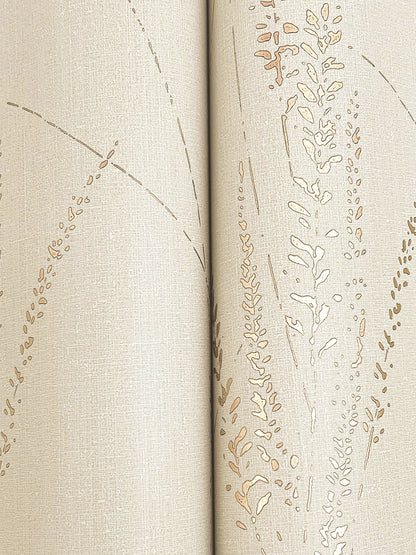 York Wallcoverings Woodnote Graceful Willow Stone Wallpaper Transitional Botanical Greys   - GN2644