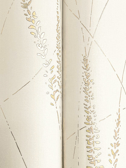 York Wallcoverings Woodnote Graceful Willow Cotton Wallpaper Transitional Botanical Whites and Off-Whites   - GN2645