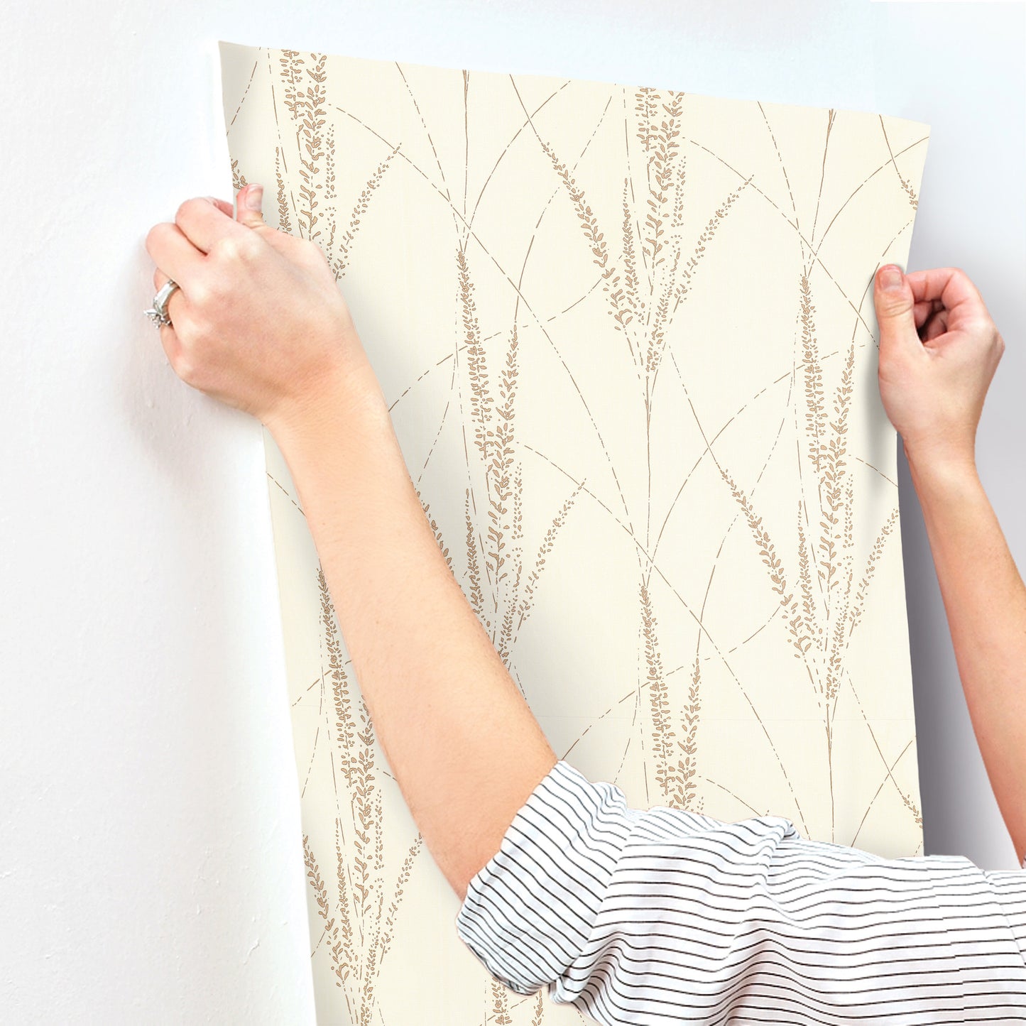 York Wallcoverings Woodnote Graceful Willow Cotton Wallpaper Transitional Botanical Whites and Off-Whites   - GN2645