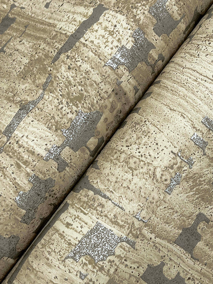 York Wallcoverings Woodnote Pop The Cork Taupe Wallpaper Modern Cork Browns   - GN2651