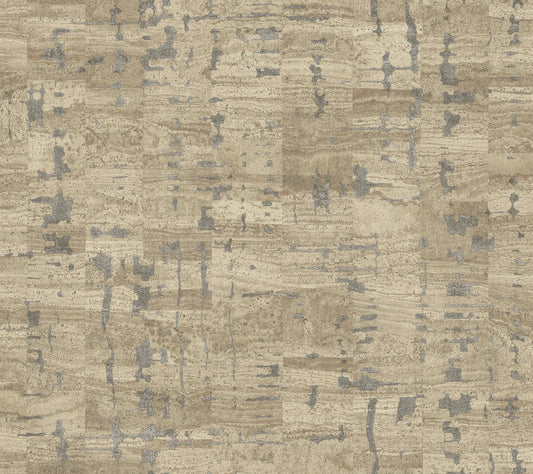 York Wallcoverings Woodnote Pop The Cork Taupe Wallpaper Modern Cork Browns   - GN2651