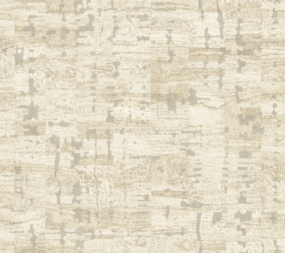 York Wallcoverings Woodnote Pop The Cork Stone Wallpaper Modern Cork Whites and Off-Whites   - GN2652
