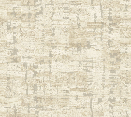 York Wallcoverings Woodnote Pop The Cork Stone Wallpaper Modern Cork Whites and Off-Whites   - GN2652