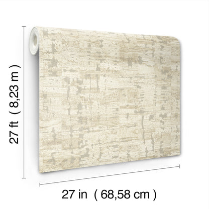 York Wallcoverings Woodnote Pop The Cork Stone Wallpaper Modern Cork Whites and Off-Whites   - GN2652