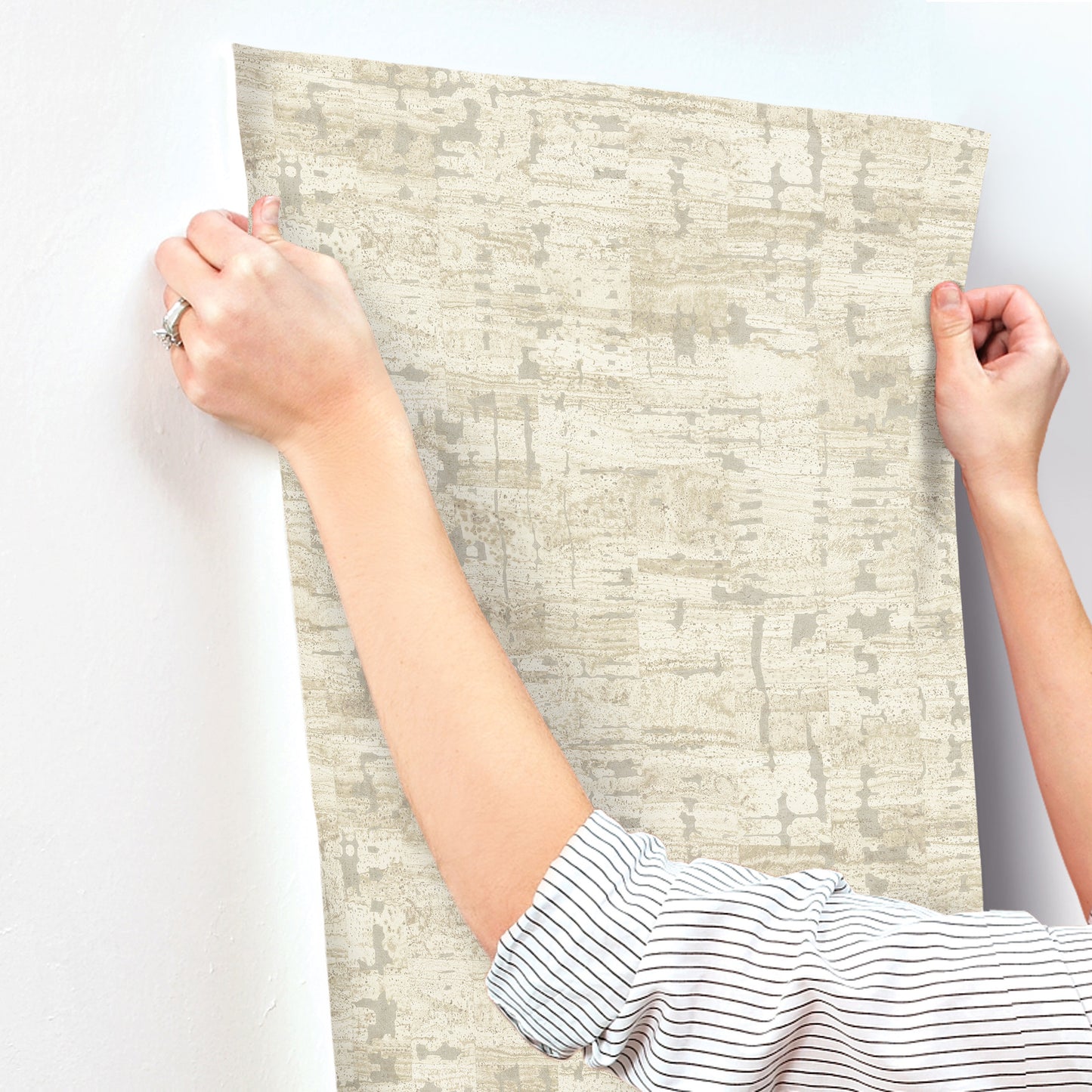 York Wallcoverings Woodnote Pop The Cork Stone Wallpaper Modern Cork Whites and Off-Whites   - GN2652