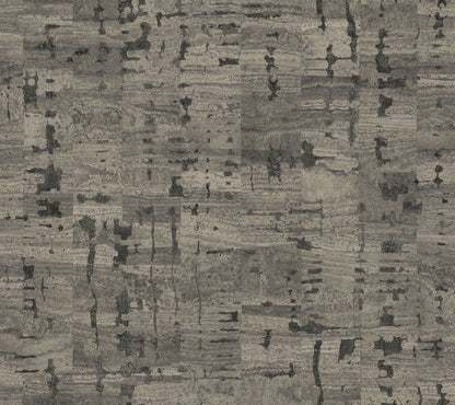 York Wallcoverings Woodnote Pop The Cork Charcoal Wallpaper Modern Cork Blacks   - GN2654