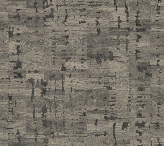 York Wallcoverings Woodnote Pop The Cork Charcoal Wallpaper Modern Cork Blacks   - GN2654
