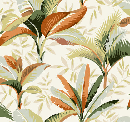 York Wallcoverings Greenhouse Summerhouse Sienna Wallpaper  Tropical Oranges   - GO8201