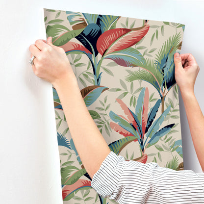 York Wallcoverings Greenhouse Summerhouse Savanna Wallpaper  Tropical Multicolor   - GO8203