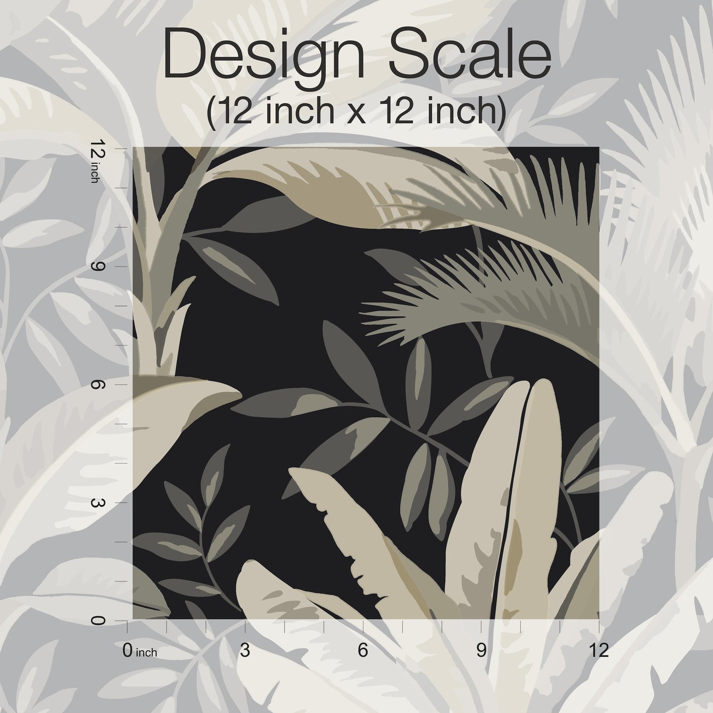 York Wallcoverings Greenhouse Summerhouse Midnight Wallpaper  Tropical Blacks   - GO8204